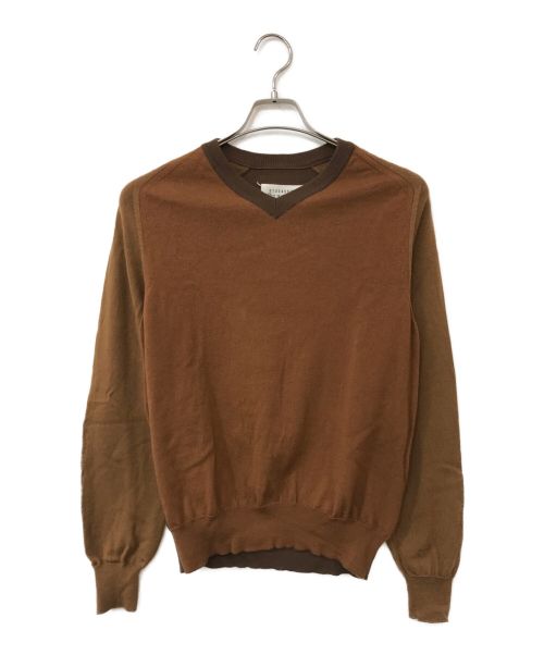 Maison Margiela（メゾンマルジェラ）Maison Margiela (メゾンマルジェラ) Reshuffling V neck knit ブラウン サイズ:Ｍの古着・服飾アイテム