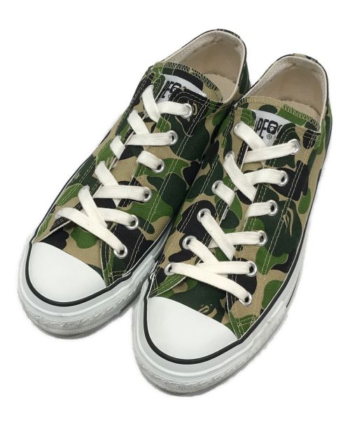 A BATHING APE（アベイシングエイプ）A BATHING APE (アベイシングエイプ) CANVAS APE STA LOW M2 グリーン サイズ:26cmの古着・服飾アイテム