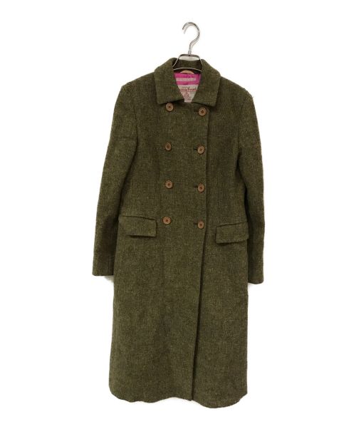 PS Paul Smith（ＰＳポールスミス）PS Paul Smith (ＰＳポールスミス) Harris Tweed (ハリスツイード) ウールロングコート グリーン サイズ:40の古着・服飾アイテム