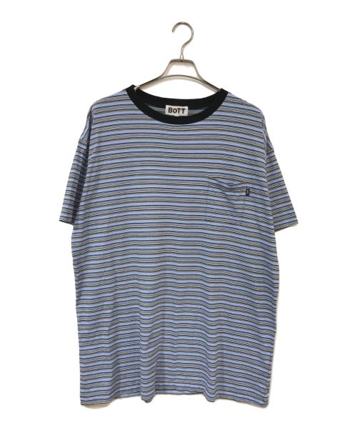 BoTT（ボット）BoTT (ボット) Jacquard Border Tee ブルー サイズ:XXLの古着・服飾アイテム