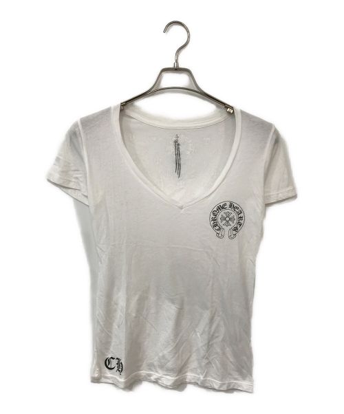 CHROME HEARTS（クロムハーツ）CHROME HEARTS (クロムハーツ) ロゴVネックTシャツ ホワイト サイズ:Ｓの古着・服飾アイテム