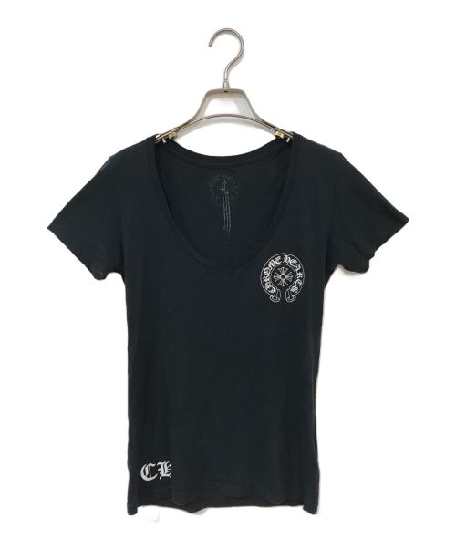 CHROME HEARTS（クロムハーツ）CHROME HEARTS (クロムハーツ) ロゴVネックTシャツ ブラック サイズ:SMALLの古着・服飾アイテム