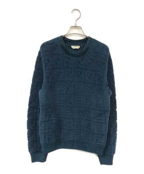 FENDI（フェンディ）FENDI (フェンディ) 総柄ニット ブルー サイズ:42の古着・服飾アイテム