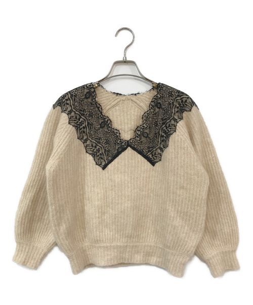 HER LIP TO（ハーリップトゥ）Her lip to (ハーリップトゥ) Wool-Blend Pullover ベージュ サイズ:Mの古着・服飾アイテム