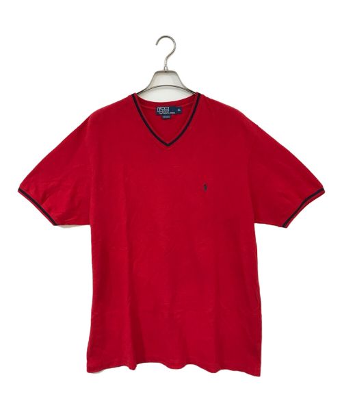 POLO RALPH LAUREN（ポロ・ラルフローレン）POLO RALPH LAUREN (ポロ・ラルフローレン) オーバーサイズVネックカットソー レッド サイズ:XLの古着・服飾アイテム