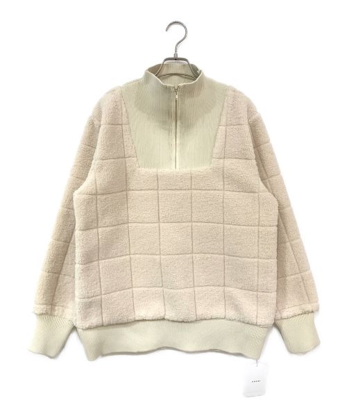 Ameri（アメリ）AMERI (アメリ) SQUARE BOA HALF ZIP TOP アイボリー サイズ:Fの古着・服飾アイテム