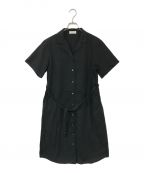 かぐれカグレ）の古着「オープンカラーシャツワンピース」｜ブラック