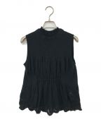 Mame Kurogouchiマメクロゴウチ）の古着「Curtain Motif Knitted Vest」｜ブラック
