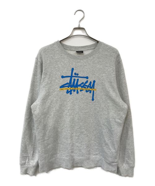 stussy（ステューシー）stussy (ステューシー) プリントスウェット グレー サイズ:Ｍの古着・服飾アイテム