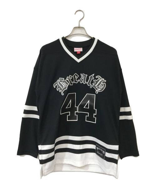 MITCHELL & NESS（ミッチェルアンドネス）MITCHELL & NESS (ミッチェルアンドネス) BREATH (ブレス) BREATH LOGO HOCKEY JERSEY ブラック サイズ:Ｍの古着・服飾アイテム