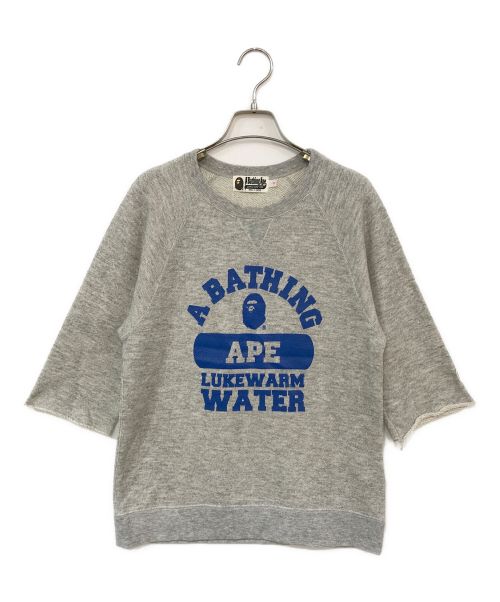 A BATHING APE（アベイシングエイプ）A BATHING APE (アベイシングエイプ) 半袖プリントスウェット グレー サイズ:Sの古着・服飾アイテム