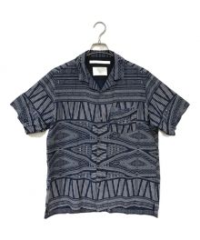 WHITE MOUNTAINEERING（ホワイトマウンテ二アニング）の古着「BANDANA PRINTED OPEN COLLAR SHIRT」｜ブルー