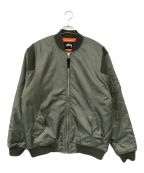 stussyステューシー）の古着「MA-1ジャケット」｜カーキ