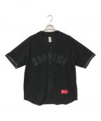 SUPREMEシュプリーム）の古着「Ultrasuede Mesh Baseball Jersey」｜ブラック