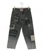 SUPREME×blackmeansシュプリーム×ブラックミーンズ）の古着「Mended Loose Fit Jean」｜グレー