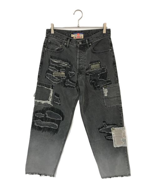 SUPREME（シュプリーム）SUPREME (シュプリーム) blackmeans (ブラックミーンズ) Mended Loose Fit Jean グレー サイズ:W30の古着・服飾アイテム