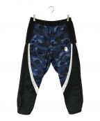 A BATHING APEアベイシングエイプ）の古着「Blue camo black track pants」｜ブルー