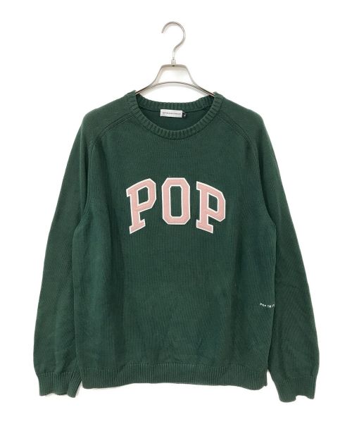 POP TRADING COMPANY（ポップトレーディングカンパニー）POP TRADING COMPANY (ポップトレーディングカンパニー) arch knitted crewneck グリーン サイズ:XLの古着・服飾アイテム