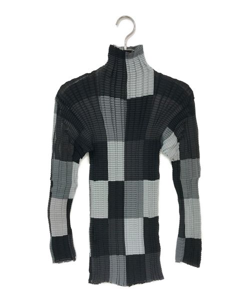 ISSEY MIYAKE（イッセイミヤケ）ISSEY MIYAKE (イッセイミヤケ) 総柄プリーツカットソー グレー サイズ:Mの古着・服飾アイテム