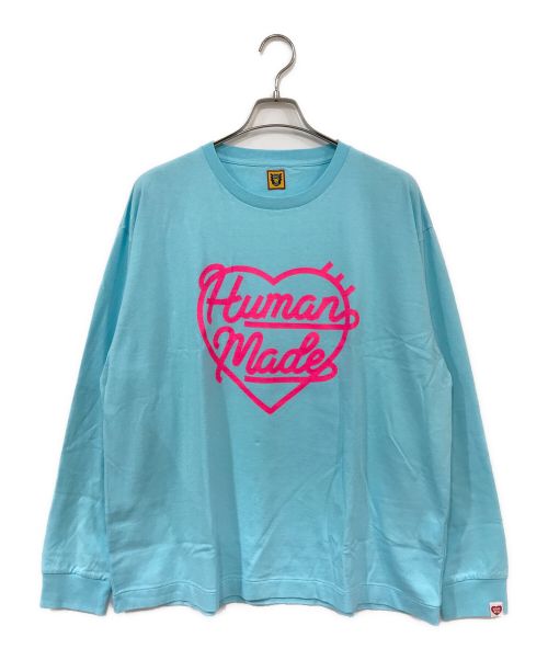 HUMAN MADE（ヒューマンメイド）HUMAN MADE (ヒューマンメイド) Heart l/s t-shirt ブルー サイズ:XXLの古着・服飾アイテム