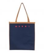 MARNIマルニ）の古着「FLAｔSHOPPING BAG」｜ネイビー