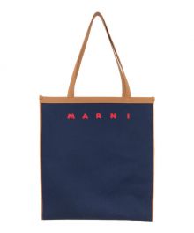 MARNI（マルニ）の古着「FLAｔSHOPPING BAG」｜ネイビー