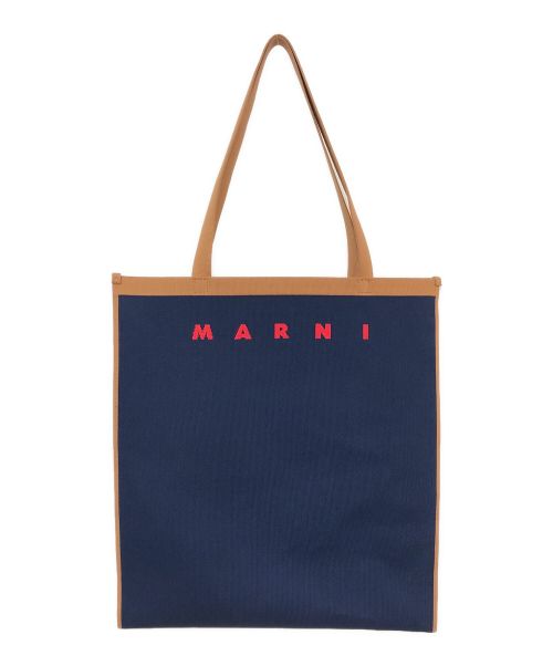 MARNI（マルニ）MARNI (マルニ) FLAｔSHOPPING BAG ネイビーの古着・服飾アイテム