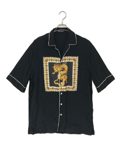 VERSACE（ヴェルサーチ）VERSACE (ヴェルサーチ) ドラゴン柄シャツ ブラック サイズ:40の古着・服飾アイテム