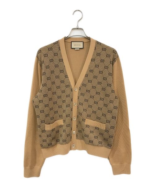 GUCCI（グッチ）GUCCI (グッチ) GG柄カーディガン ブラウン サイズ:XLの古着・服飾アイテム