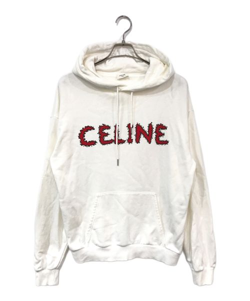 CELINE（セリーヌ）CELINE (セリーヌ) スタッズロゴパーカー ホワイト サイズ:Mの古着・服飾アイテム