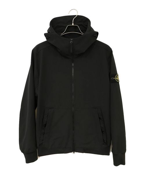 STONE ISLAND（ストーンアイランド）STONE ISLAND (ストーンアイランド) ポリエステルストレッチボンディングジャージフーデッドブルゾン ブラック サイズ:Mの古着・服飾アイテム