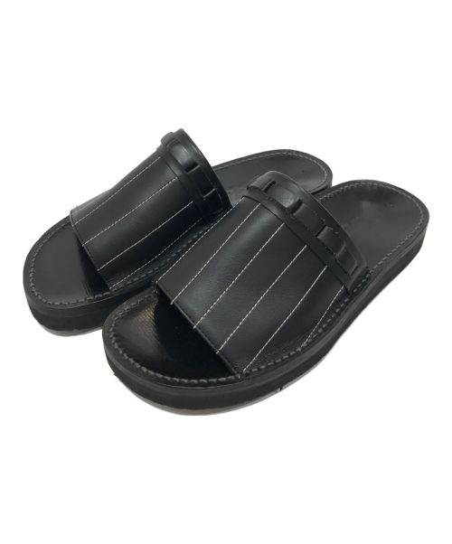 ISSEY MIYAKE MEN（イッセイミヤケメン）ISSEY MIYAKE MEN (イッセイミヤケメン) Black Stripe Sandals ブラック サイズ:41の古着・服飾アイテム