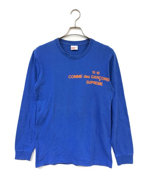 SUPREME（シュプリーム）Supreme (シュプリーム) COMME des GARCONS SHIRT (コムデギャルソンシャツ) L/S Tee ブルー サイズ:Mの古着・服飾アイテム