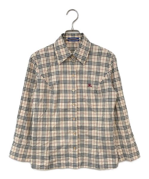 BURBERRY BLUE LABEL（バーバリーブルーレーベル）BURBERRY BLUE LABEL (バーバリーブルーレーベル) チェックシャツ ベージュ サイズ:38の古着・服飾アイテム