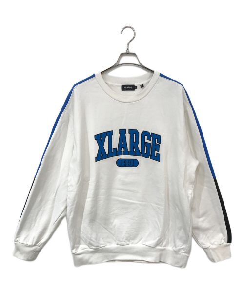 X-LARGE（エクストララージ）X-LARGE (エクストララージ) パネルドクルーネックスウェット ホワイト サイズ:XLの古着・服飾アイテム