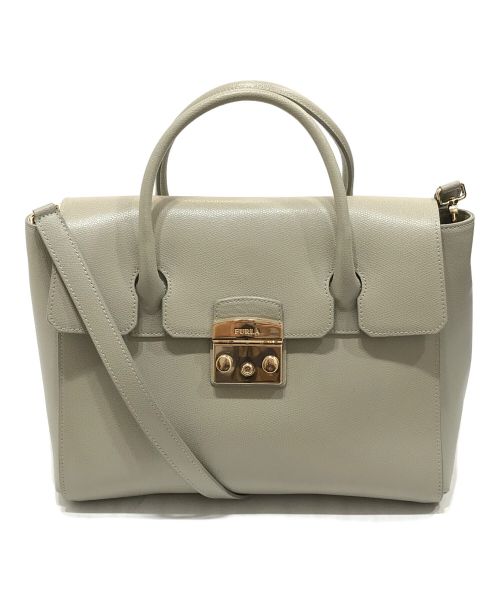 FURLA（フルラ）FURLA (フルラ) メトロポリスサッチェル2WAYバッグ グレーの古着・服飾アイテム