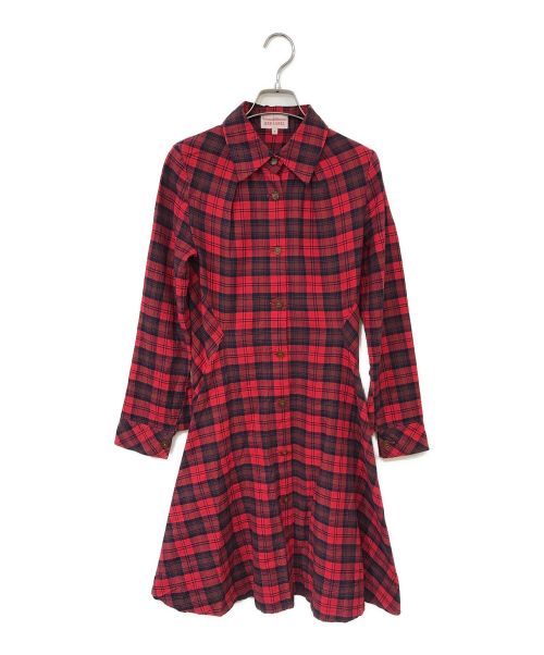 Vivienne Westwood RED LABEL（ヴィヴィアンウエストウッドレッドレーベル）Vivienne Westwood RED LABEL (ヴィヴィアンウエストウッドレッドレーベル) シャツワンピース レッド サイズ:1の古着・服飾アイテム