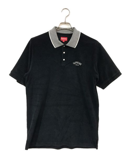 SUPREME（シュプリーム）SUPREME (シュプリーム) Striped Collar Terry Polo ブラック サイズ:Ｍの古着・服飾アイテム