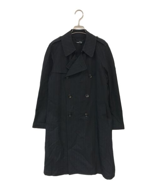 COMME des GARCONS tricot（コムデギャルソントリコ）COMME des GARCONS tricot (コムデギャルソントリコ) striped wool trench coat ブラック サイズ:記載なしの古着・服飾アイテム