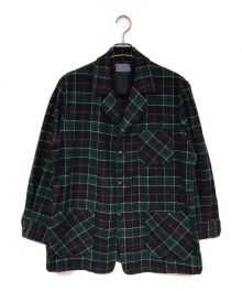 PENDLETON（ペンドルトン）の古着「クルミボタン3Bチェックジャケット」｜グリーン×ネイビー