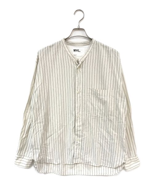 MHL（エムエイチエル）MHL (エムエイチエル) PJ STRIPE COTTON SHIRTING ホワイト サイズ:Lの古着・服飾アイテム