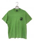 stussyステューシー）の古着「BEACH ROOTS PIGMENT DYED TEE」｜グリーン