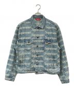 SUPREMEシュプリーム）の古着「Frayed Logos Denim Trucker Jacket」｜ブルー