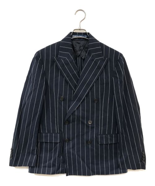 POLO RALPH LAUREN（ポロ・ラルフローレン）POLO RALPH LAUREN (ポロ・ラルフローレン) pinstriped double-breasted blazer ネイビー サイズ:38の古着・服飾アイテム