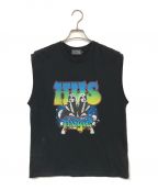 Hysteric Glamourヒステリックグラマー）の古着「MAJOR WORLD TOURノースリーブTシャツ」｜ブラック