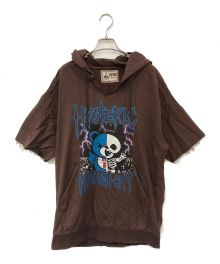 Hysteric Glamour（ヒステリックグラマー）の古着「HYS THRASH CITY オーバーサイズフーデッドプルオーバー」｜ブラウン