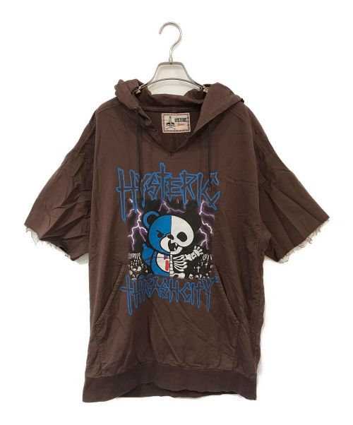 Hysteric Glamour（ヒステリックグラマー）Hysteric Glamour (ヒステリックグラマー) HYS THRASH CITY オーバーサイズフーデッドプルオーバー ブラウン サイズ:FREEの古着・服飾アイテム