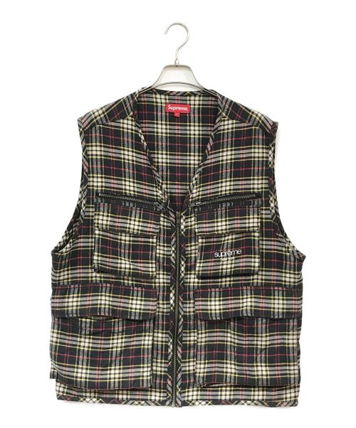 SUPREME（シュプリーム）SUPREME (シュプリーム) Tartan flannel cargo vest ブラック サイズ:Lの古着・服飾アイテム