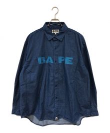 A BATHING APE（アベイシングエイプ）の古着「DENIM LOOSE FIT SHIRT」｜ブルー