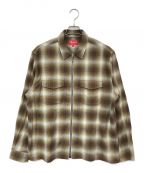 SUPREMEシュプリーム）の古着「Shadow Plaid Flannel Zip Up Shirt」｜ブラウン